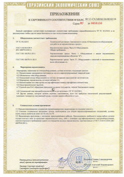12.03.2015 Холмск - ЗАО СиБиСи(Япония) г.Москва. Приложение к сертификату Видеокамеры для систем охранного видеонаблюдения т.м.GANZ. ТР ТС 020/2011